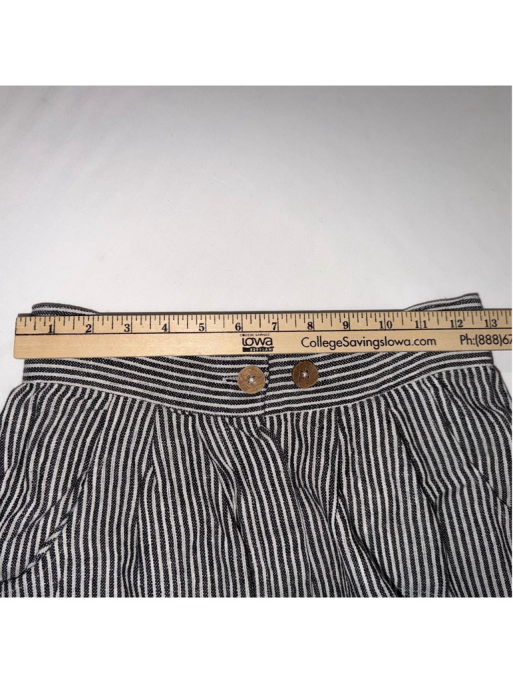 Paper Lace Small Women NWT Stripe 100% Linen Patchwork Crop Pants Lagenlook Art - Picture 6 of 12
